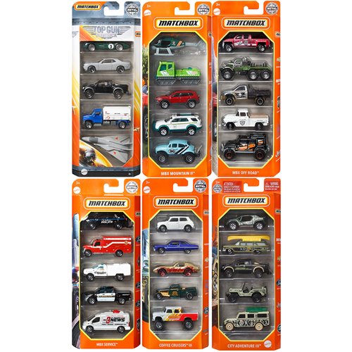 Matchbox Car Collection 5-Pack 2022 Mix 6 Vehicle Case